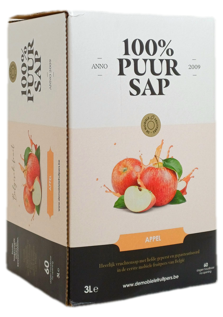 Appelsap puur sap 3l (mobiele fruitpers)