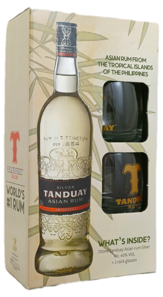 Tanduay Silver Rum (+2 glazen) 70cl