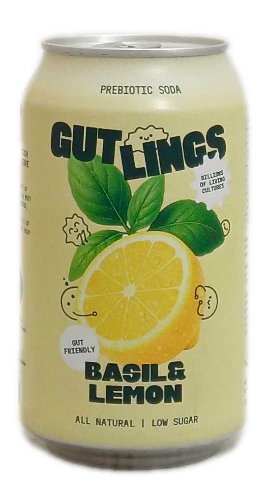 Gutlings Prebiotic soda Basil Lemon 33cl