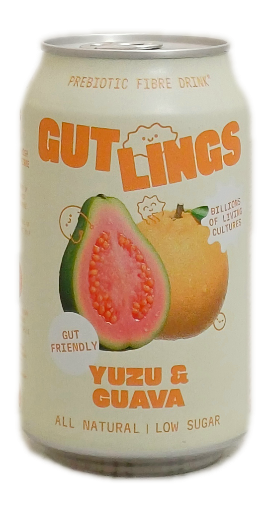 Gutlings Prebiotic soda Yuzu Guava 33cl