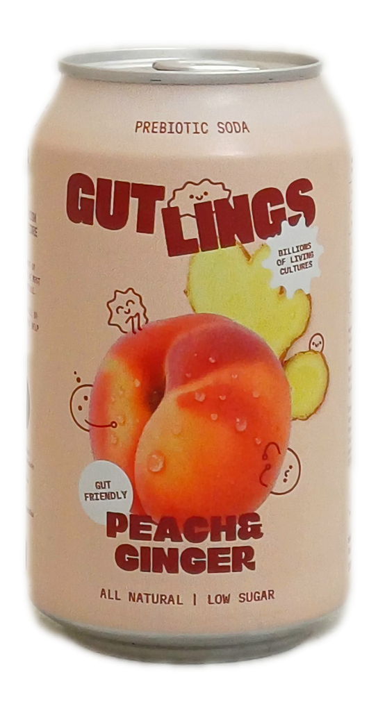 Gutlings Prebiotic soda Peach ginger 33cl | De Hopduvel