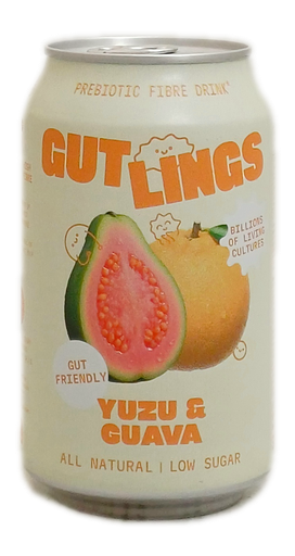 Gutlings Prebiotic soda Yuzu Guava 33cl